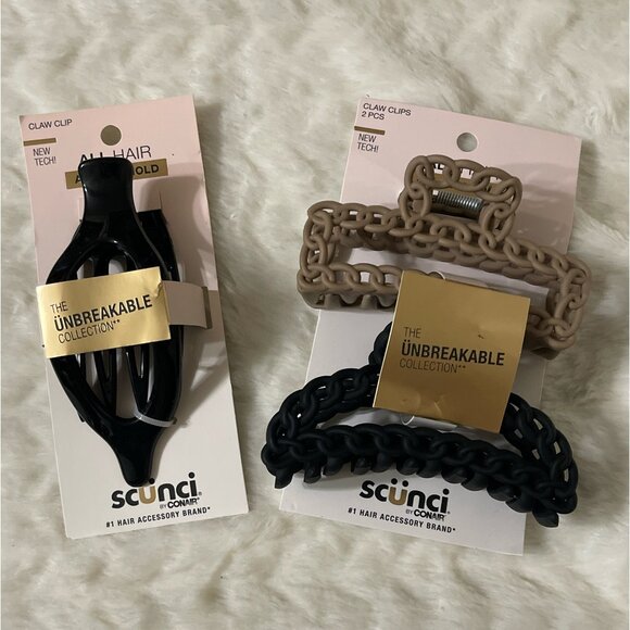 NEW Scunci Claw Clips  - The Unbreakable Collection - Total of 3 - Picture 1 of 5